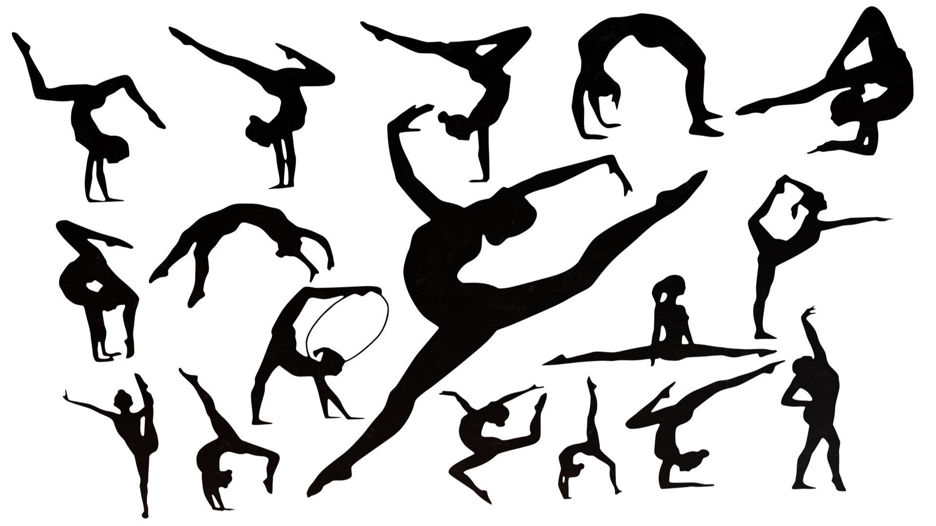 Gymnastics Silhouette Symbol Low-poly 3D model_3