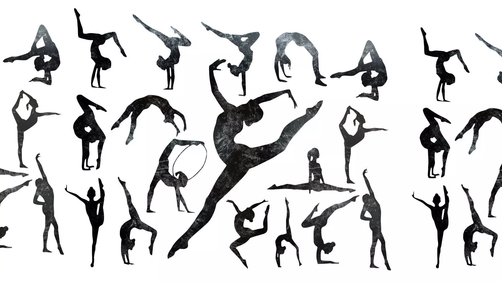 Gymnastics Silhouette Symbol Low-poly 3D model_0