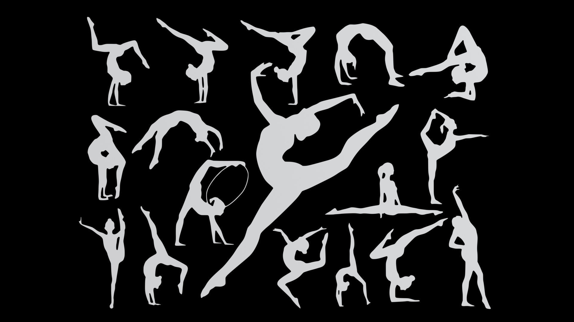 Gymnastics Silhouette Symbol Low-poly 3D model_7
