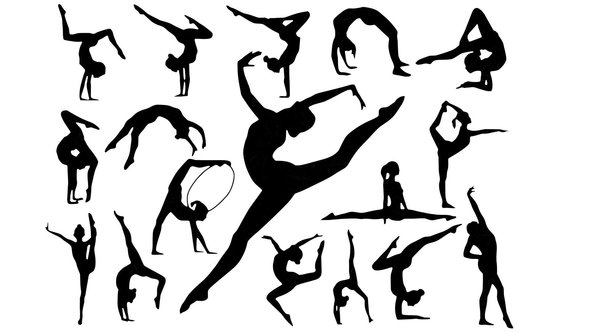 Gymnastics Silhouette Symbol Low-poly 3D model_1