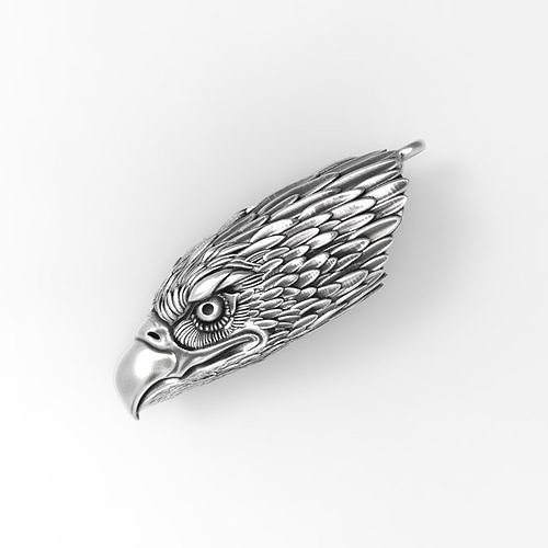 silver eagle pendant 3D print model