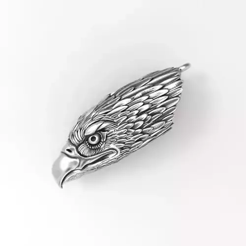 silver eagle pendant 3D print model