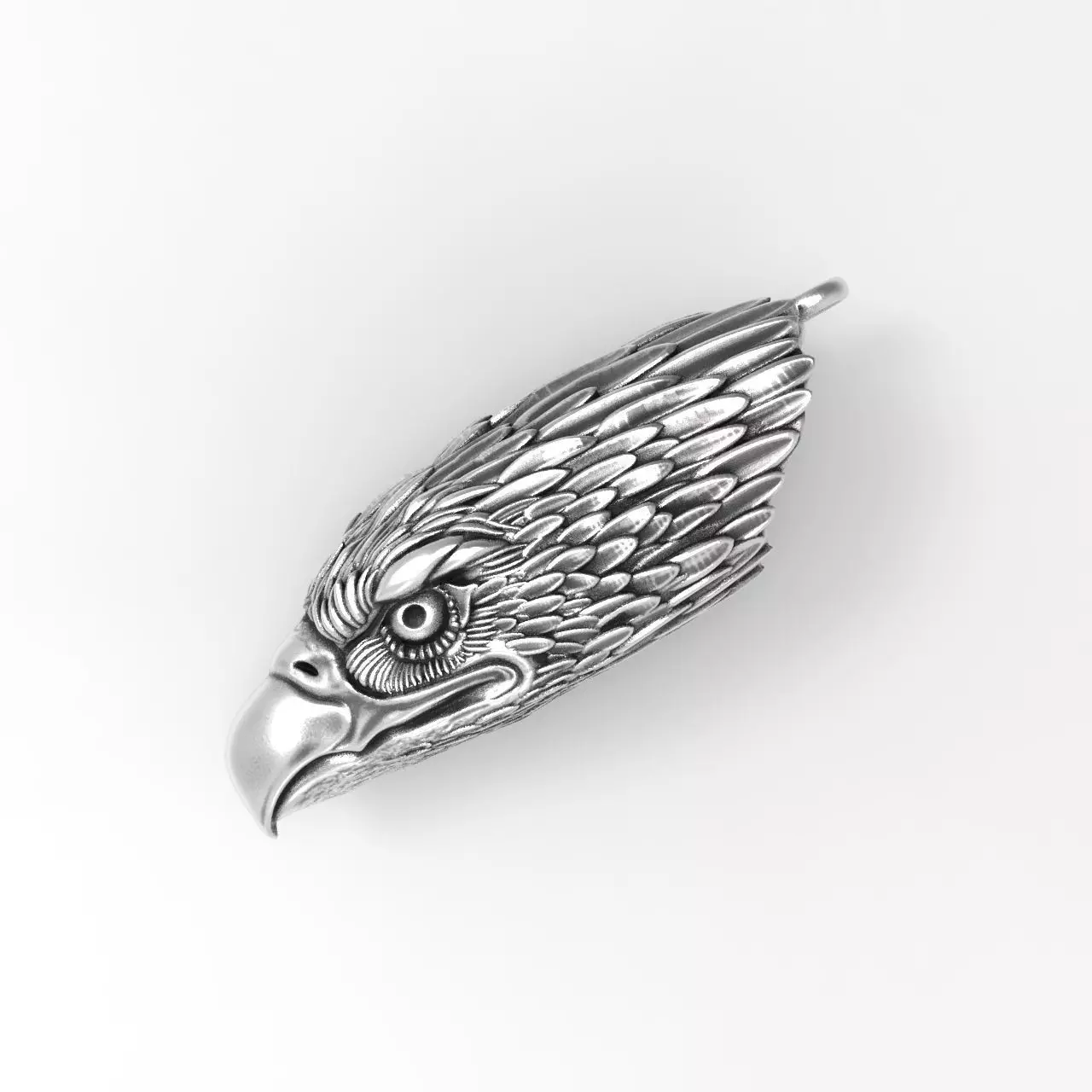 silver eagle pendant 3D print model_0