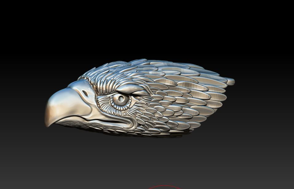 silver eagle pendant 3D print model_9