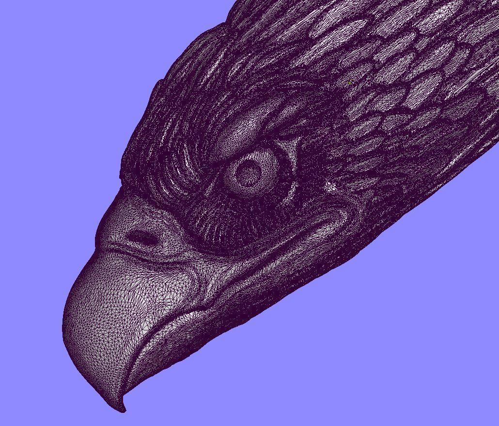 silver eagle pendant 3D print model_4