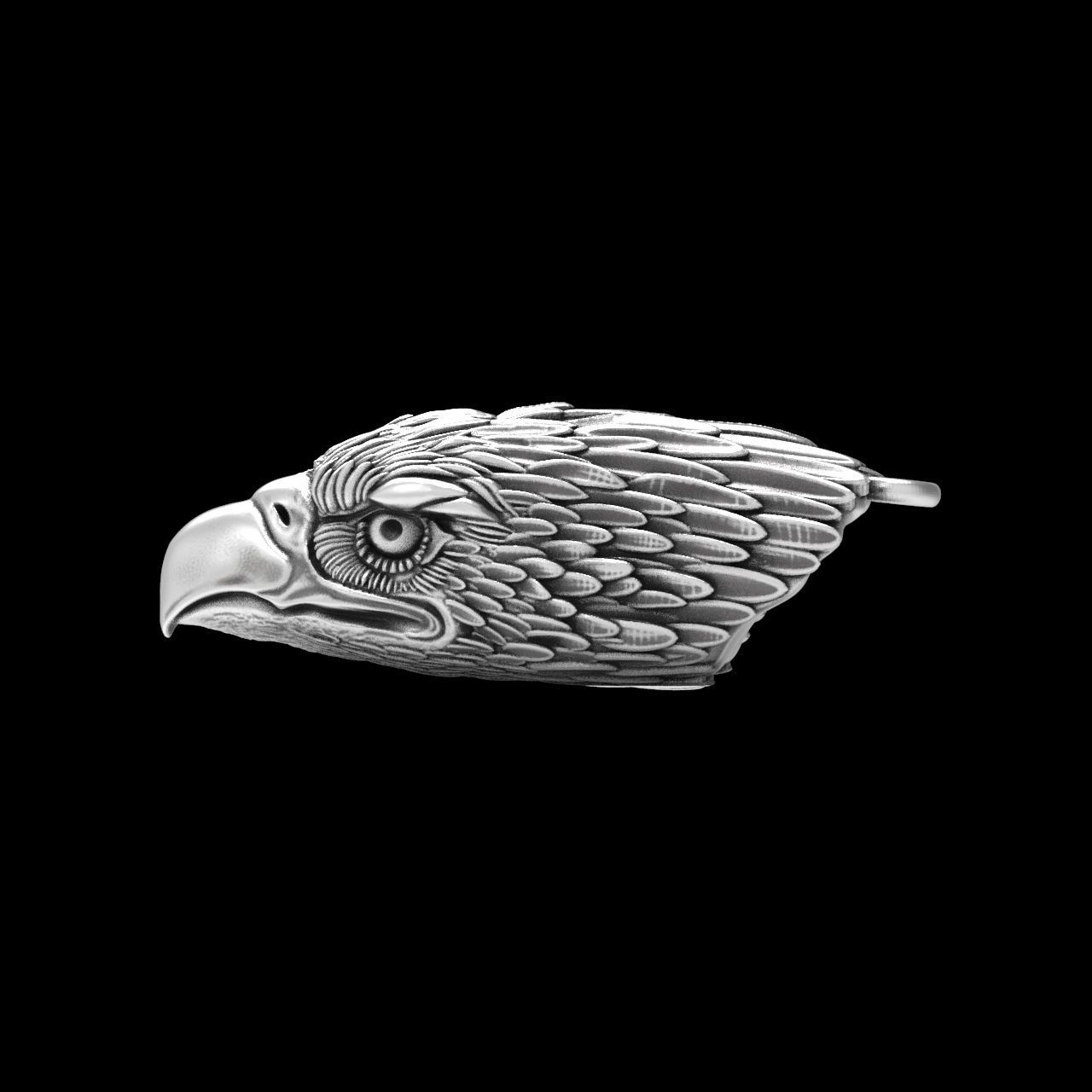 silver eagle pendant 3D print model_1
