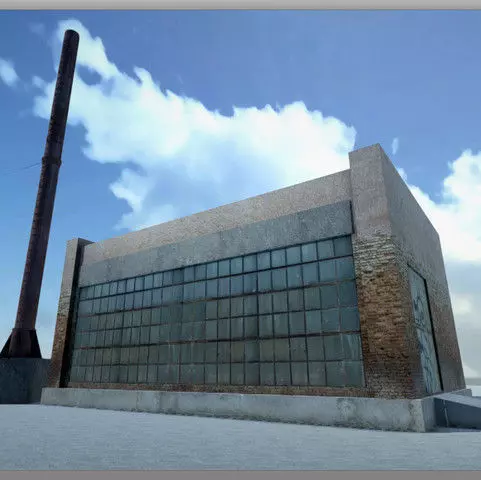 Abandoned Boiler Houses Low-poly 3D model_0