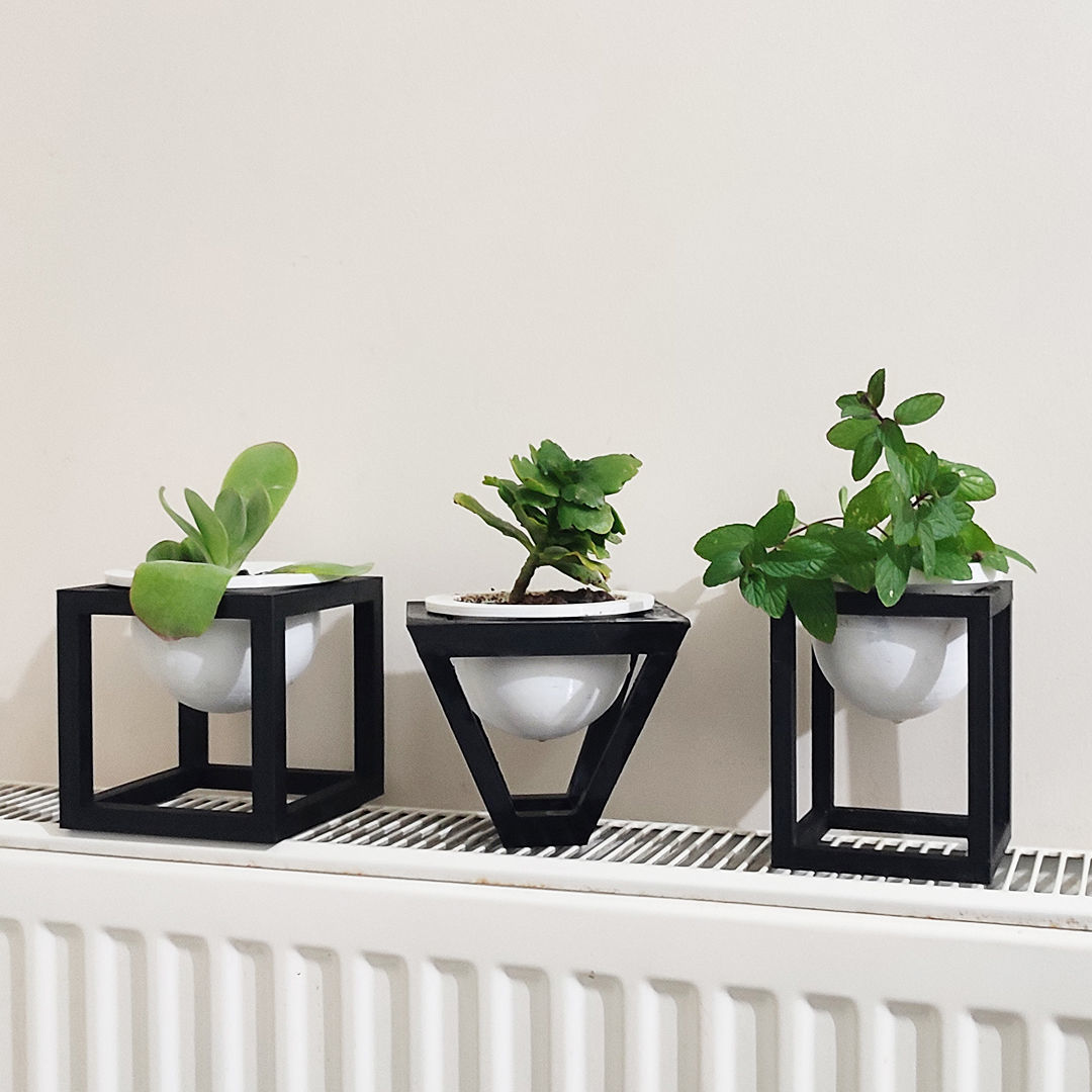 Rectangular triangle square decorative flower pot 3D print model_5