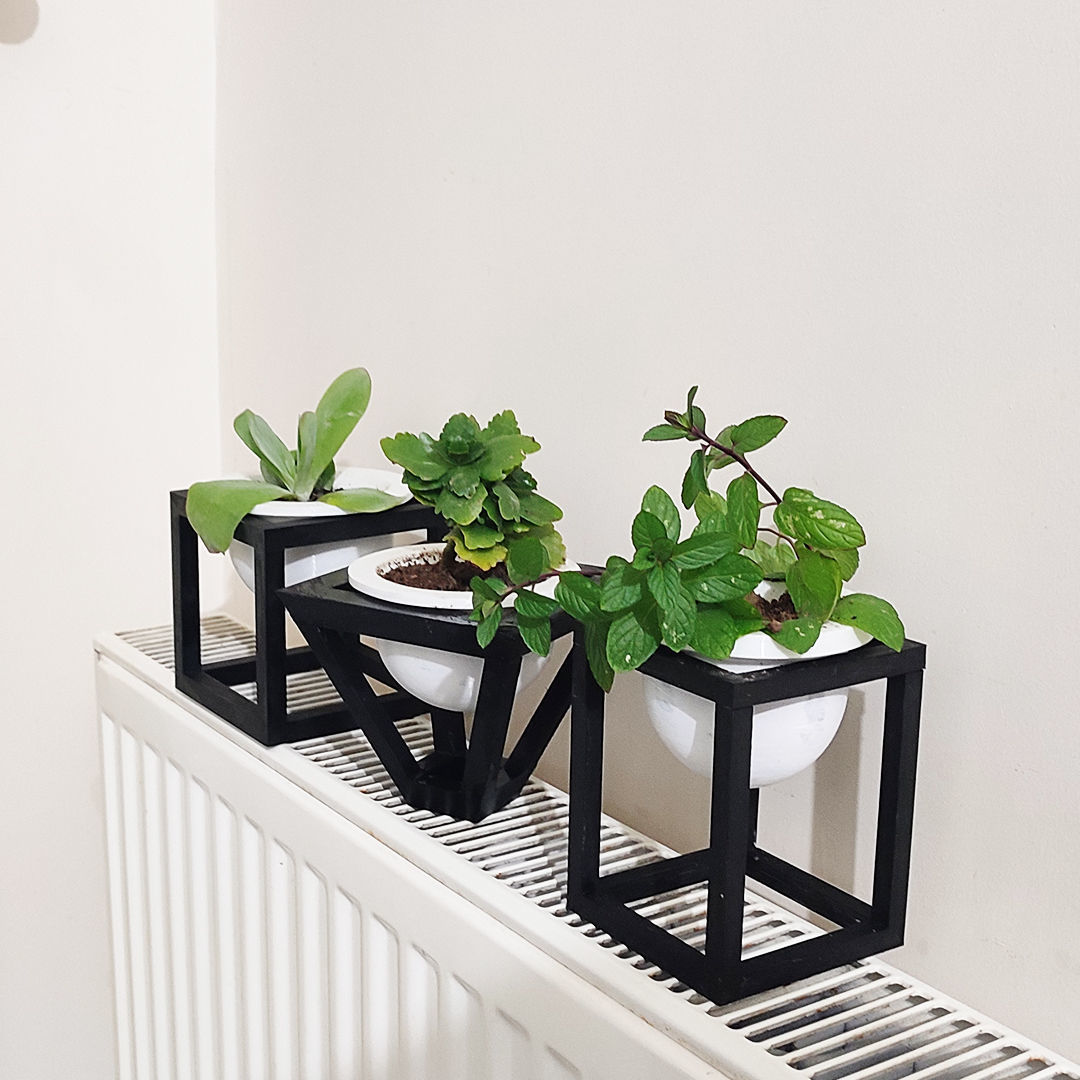 Rectangular triangle square decorative flower pot 3D print model_4