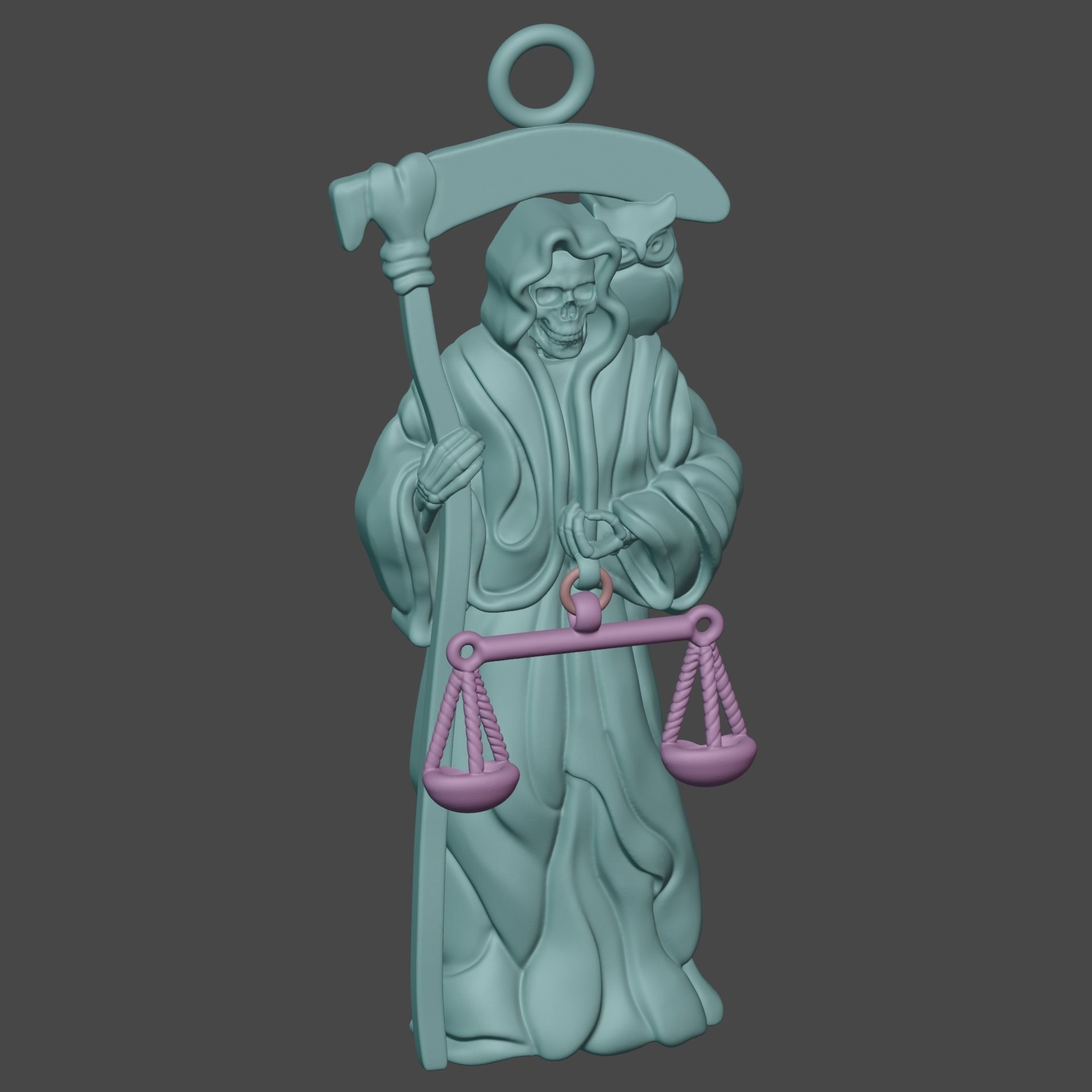 Holy Death Pendant 3D print model_5