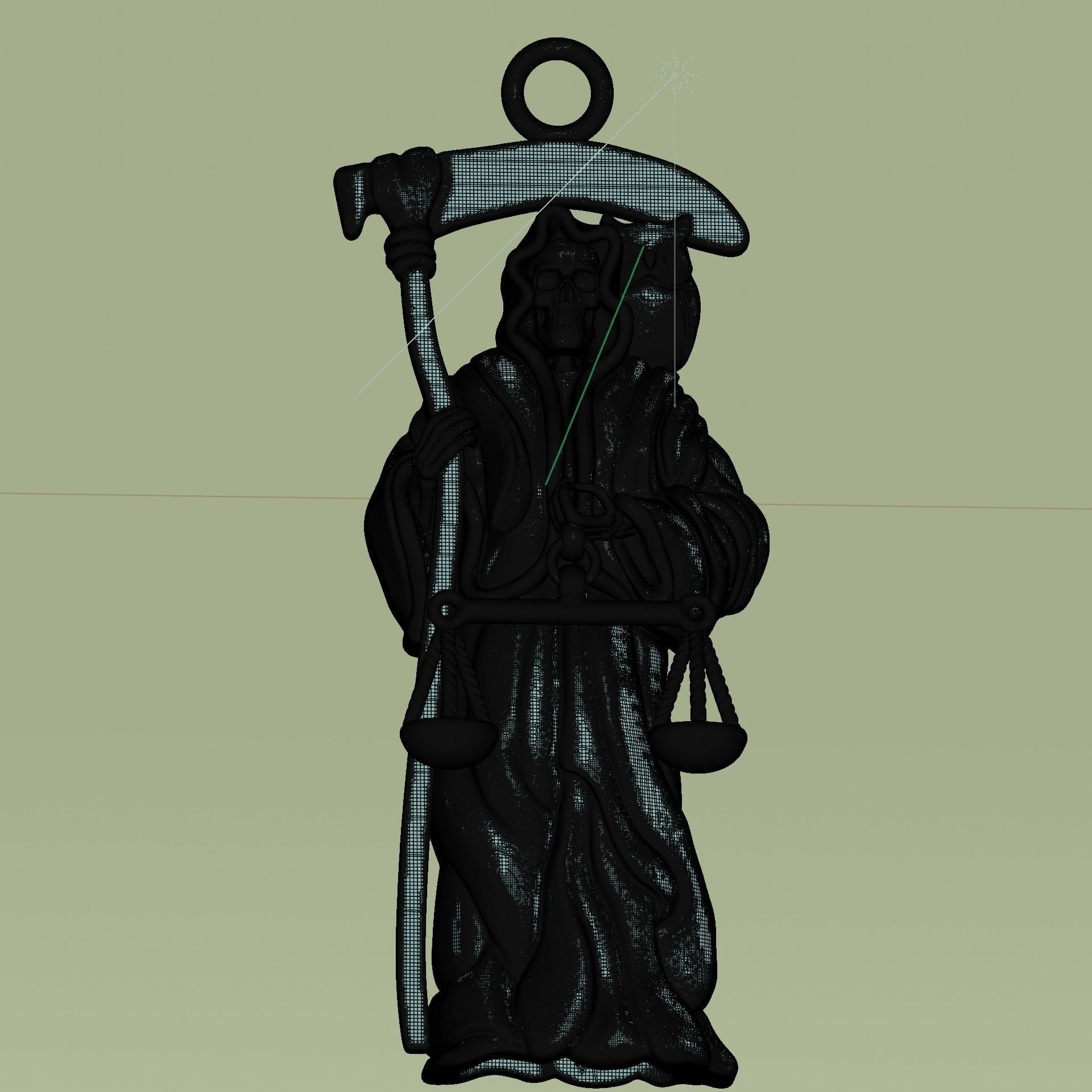 Holy Death Pendant 3D print model_7