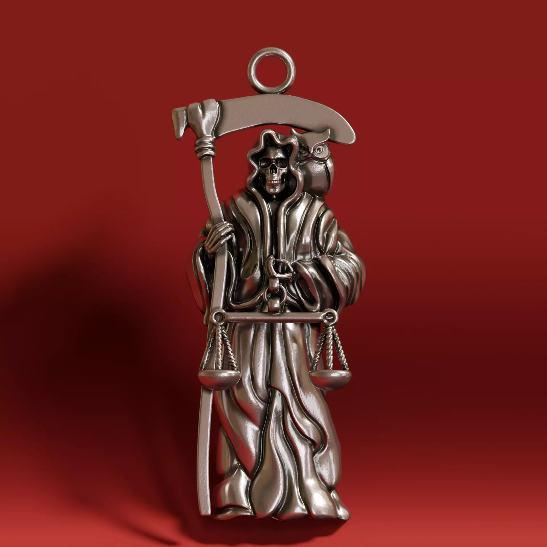 Holy Death Pendant 3D print model_0
