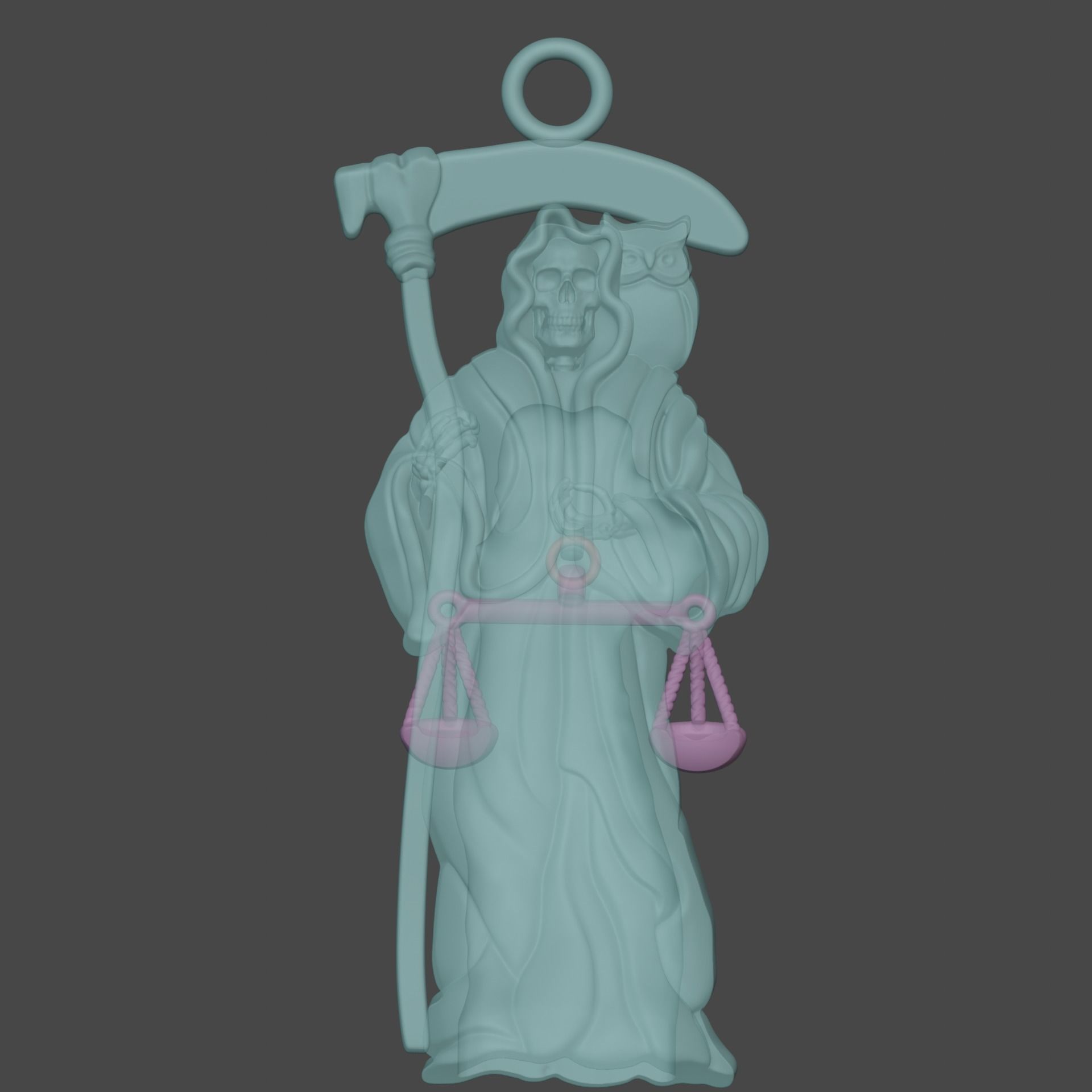 Holy Death Pendant 3D print model_6