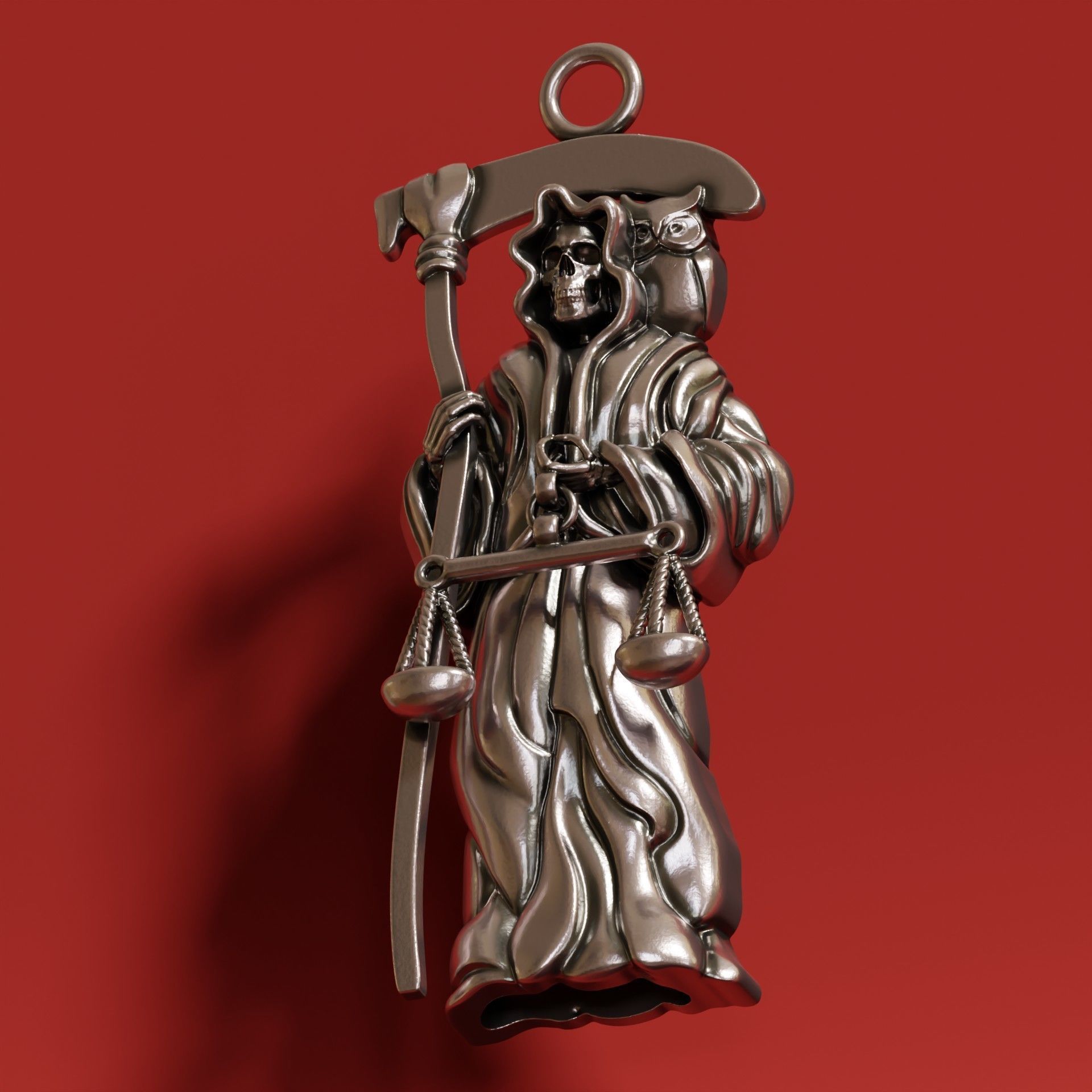 Holy Death Pendant 3D print model_3