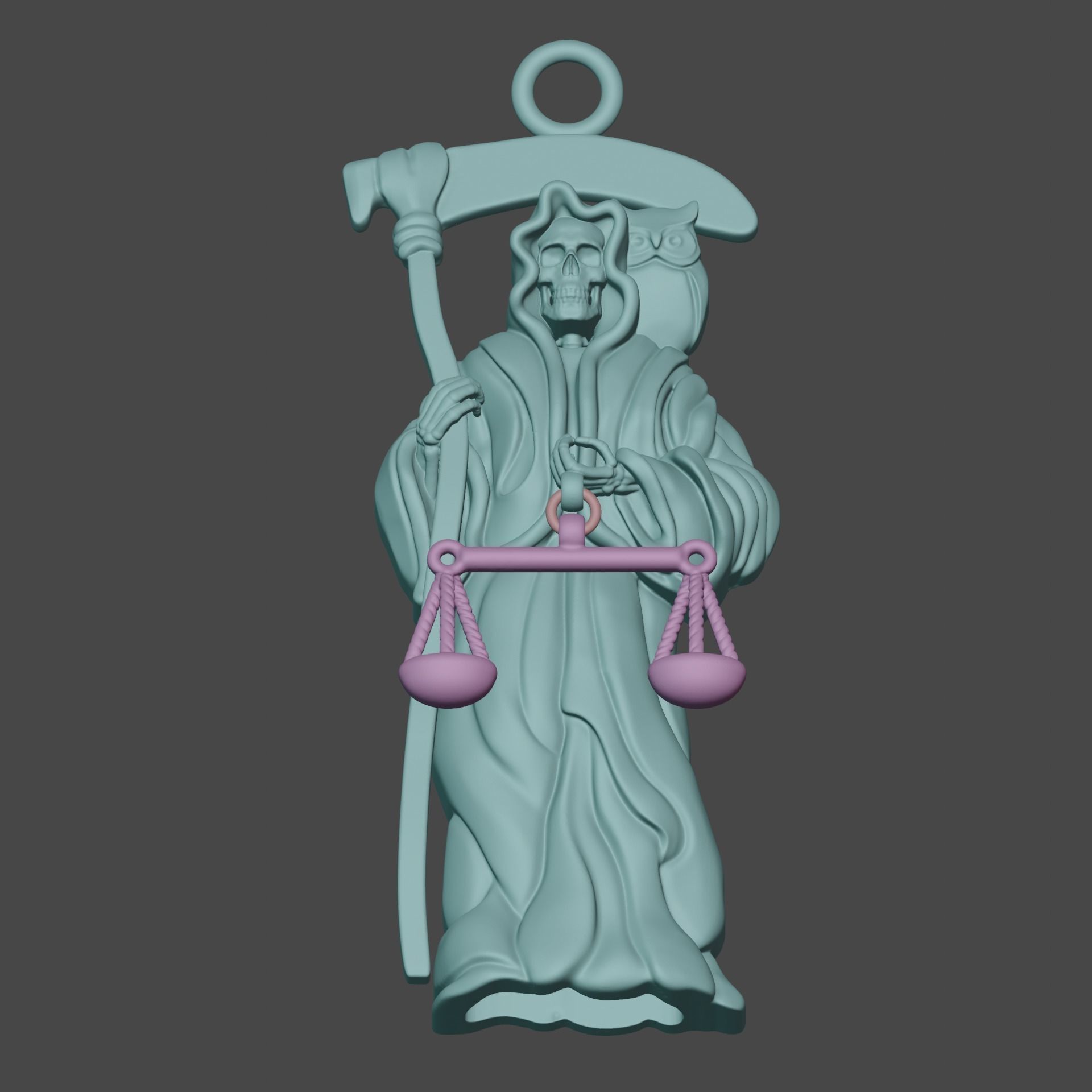 Holy Death Pendant 3D print model_4