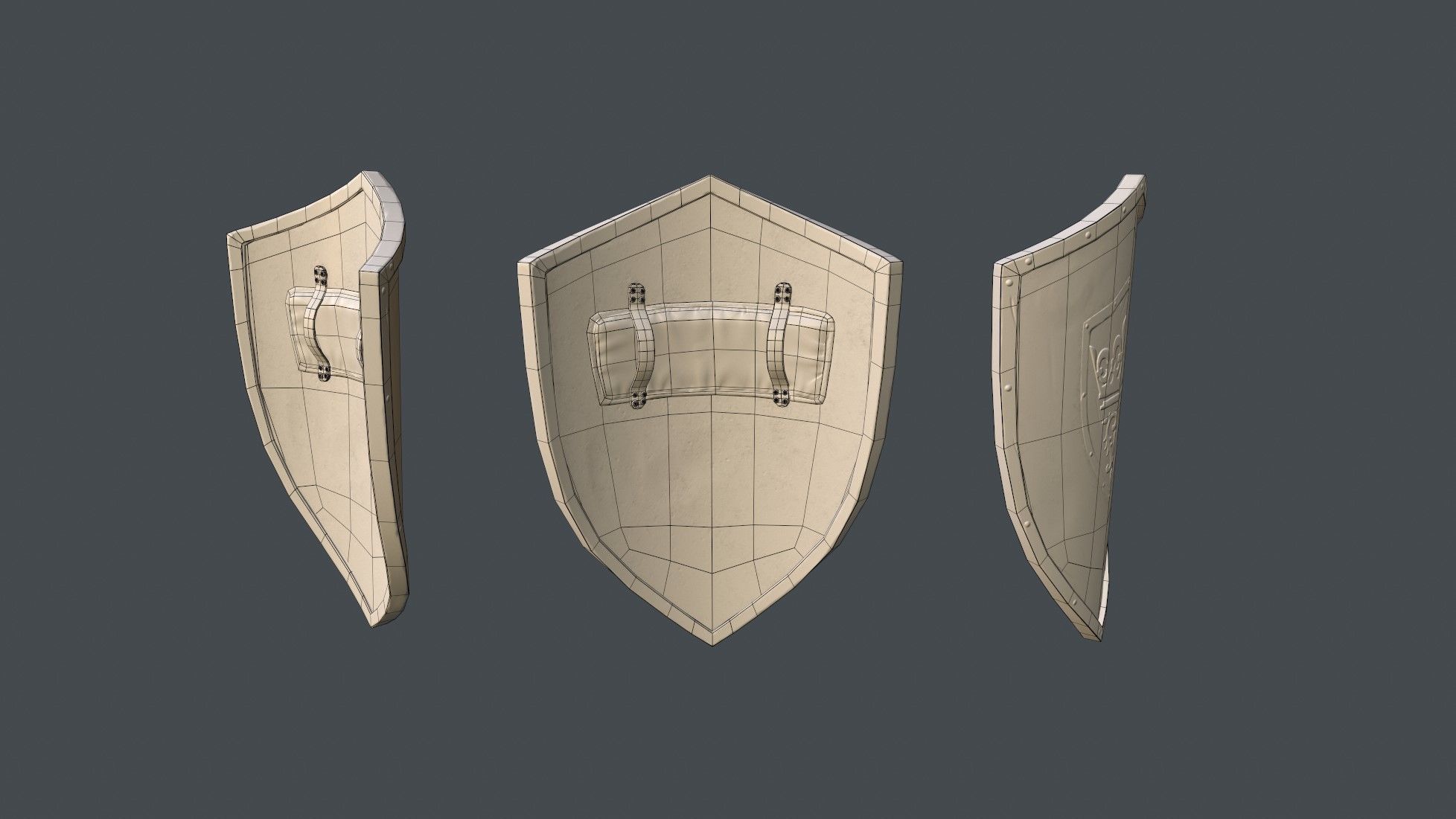 King Shield PBR Low-poly 3D model_7