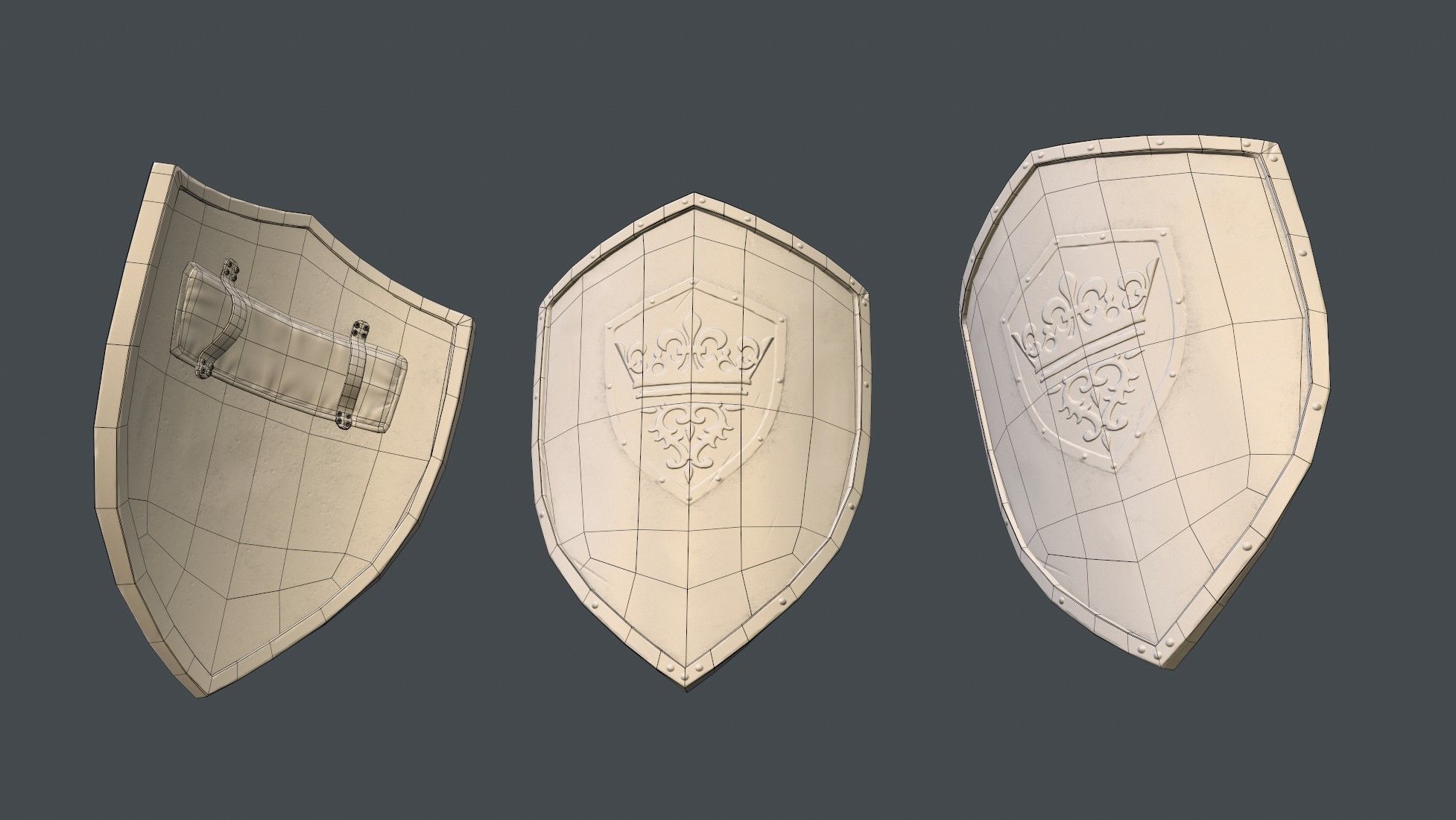 King Shield PBR Low-poly 3D model_8