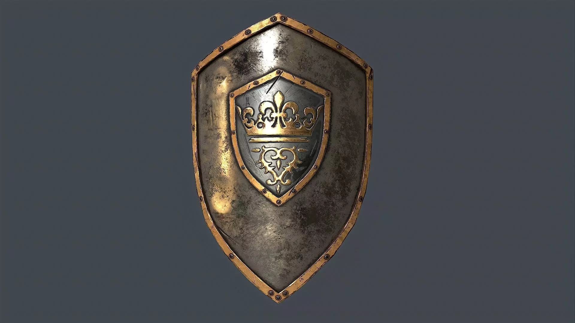 King Shield PBR Low-poly 3D model_0