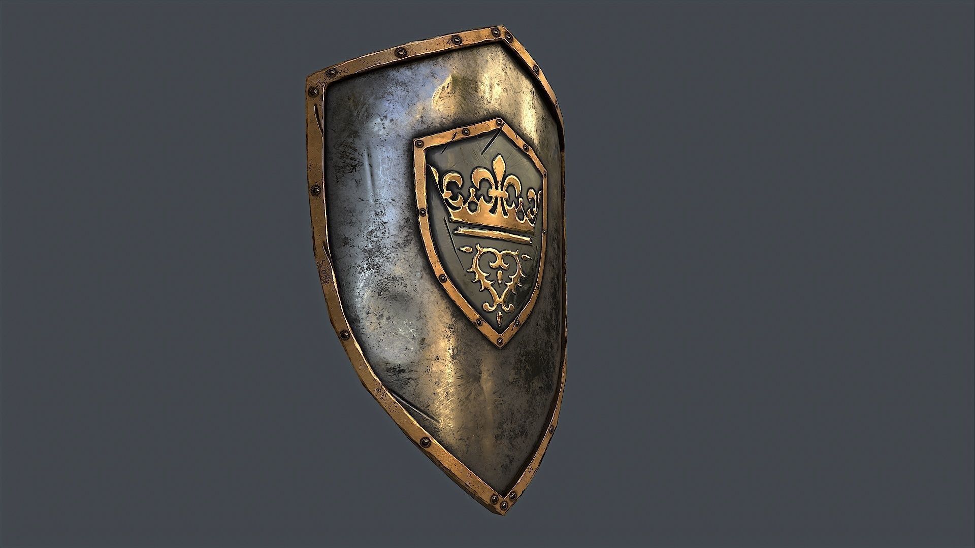 King Shield PBR Low-poly 3D model_2