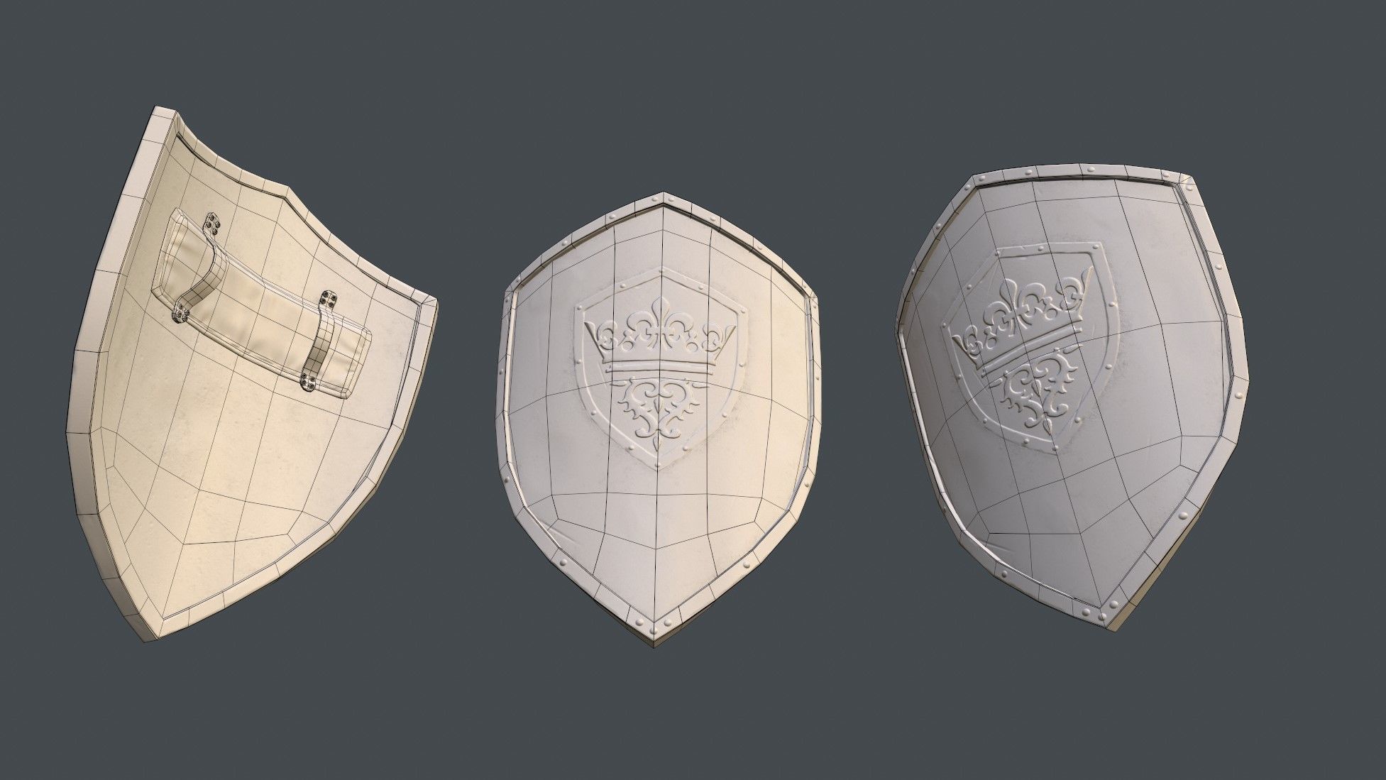 King Shield PBR Low-poly 3D model_9