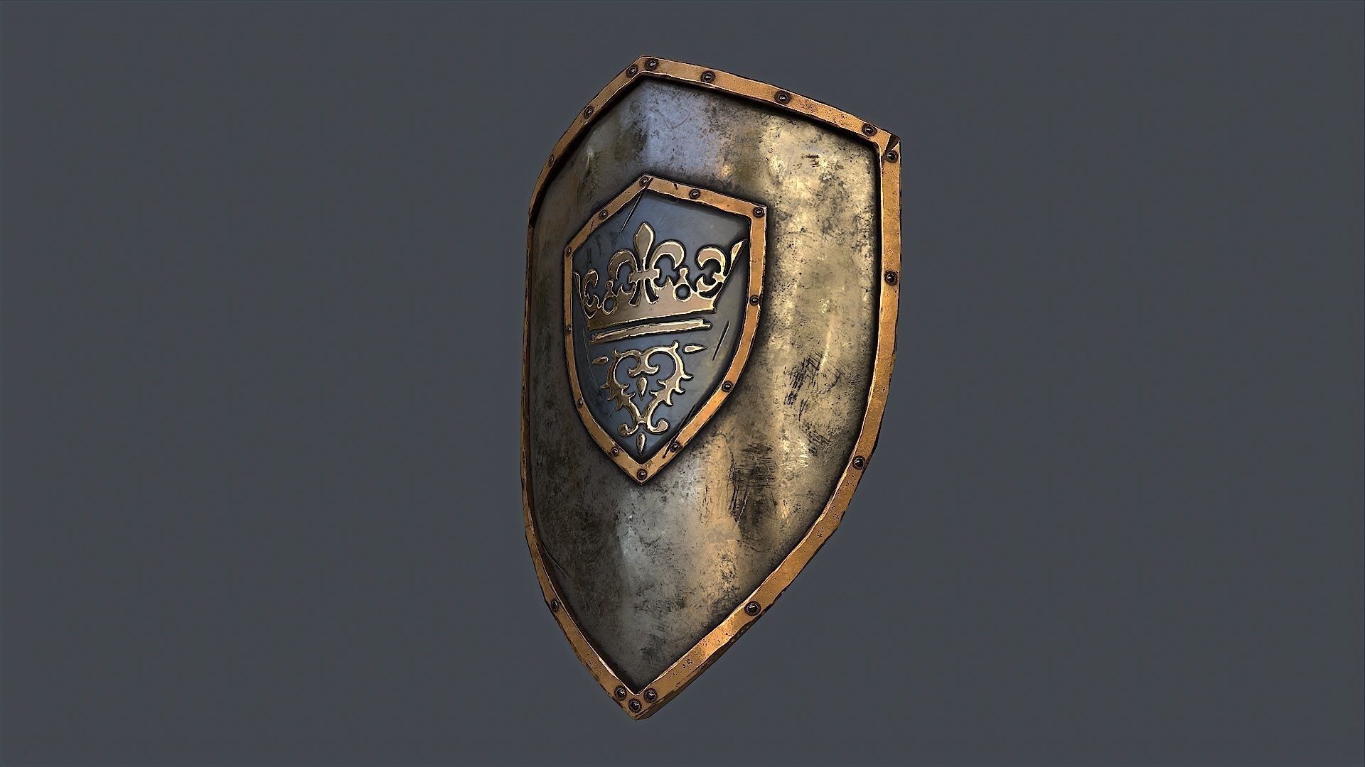 King Shield PBR Low-poly 3D model_1