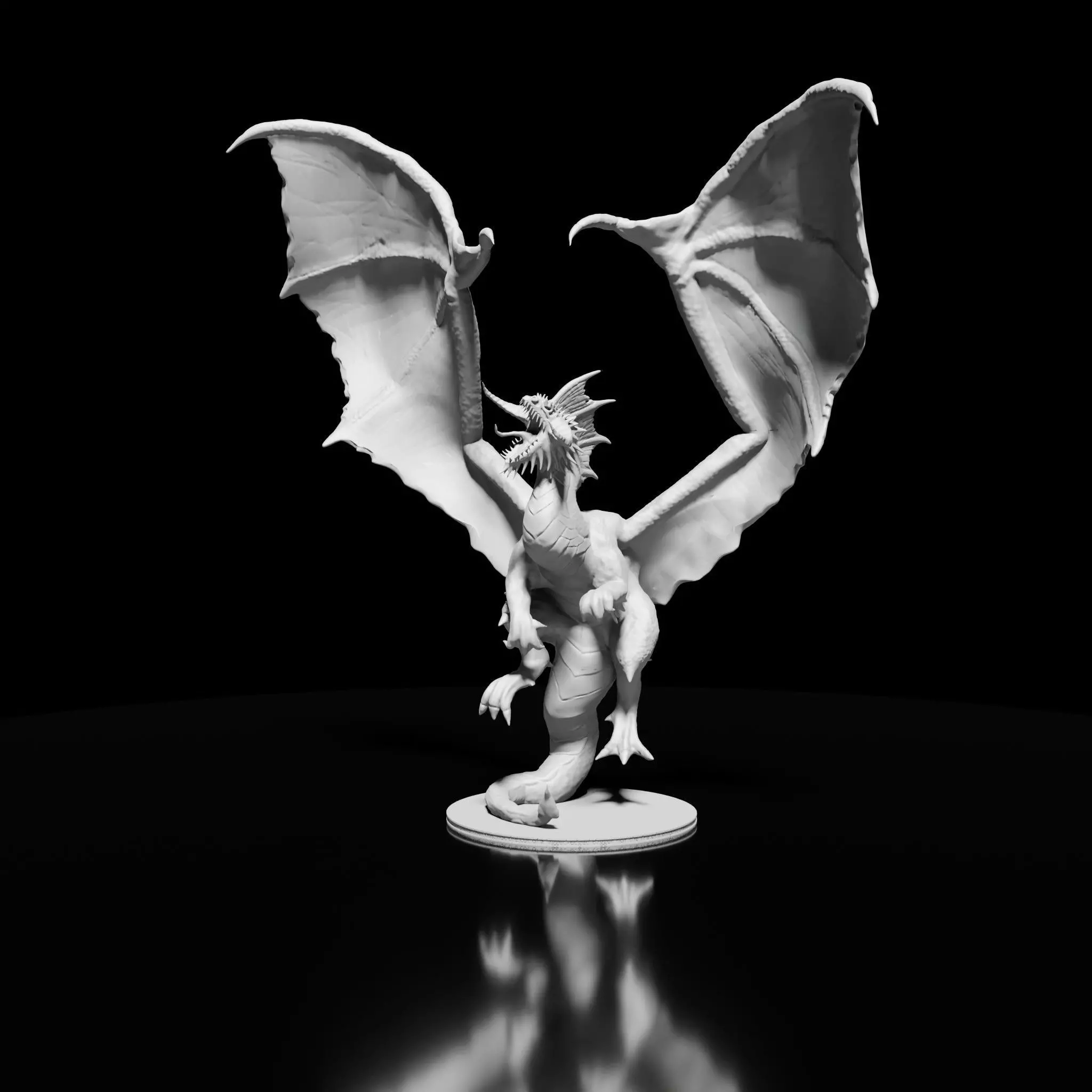 Ancient Black Dragon miniature 3D print model