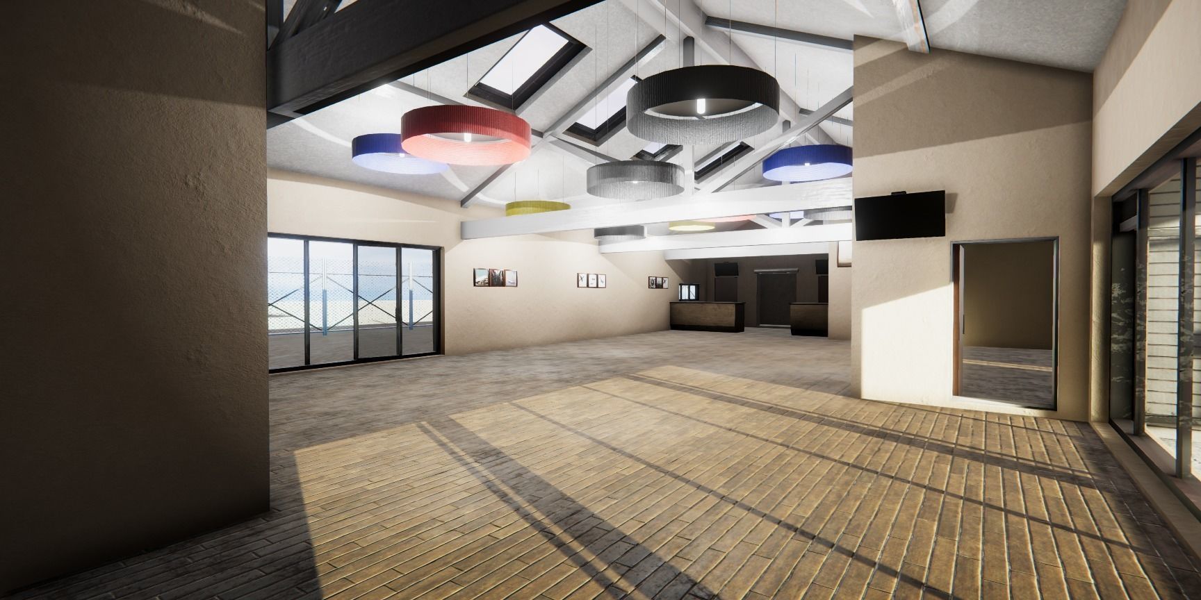  Airport Terminal Low-poly 3D model_1