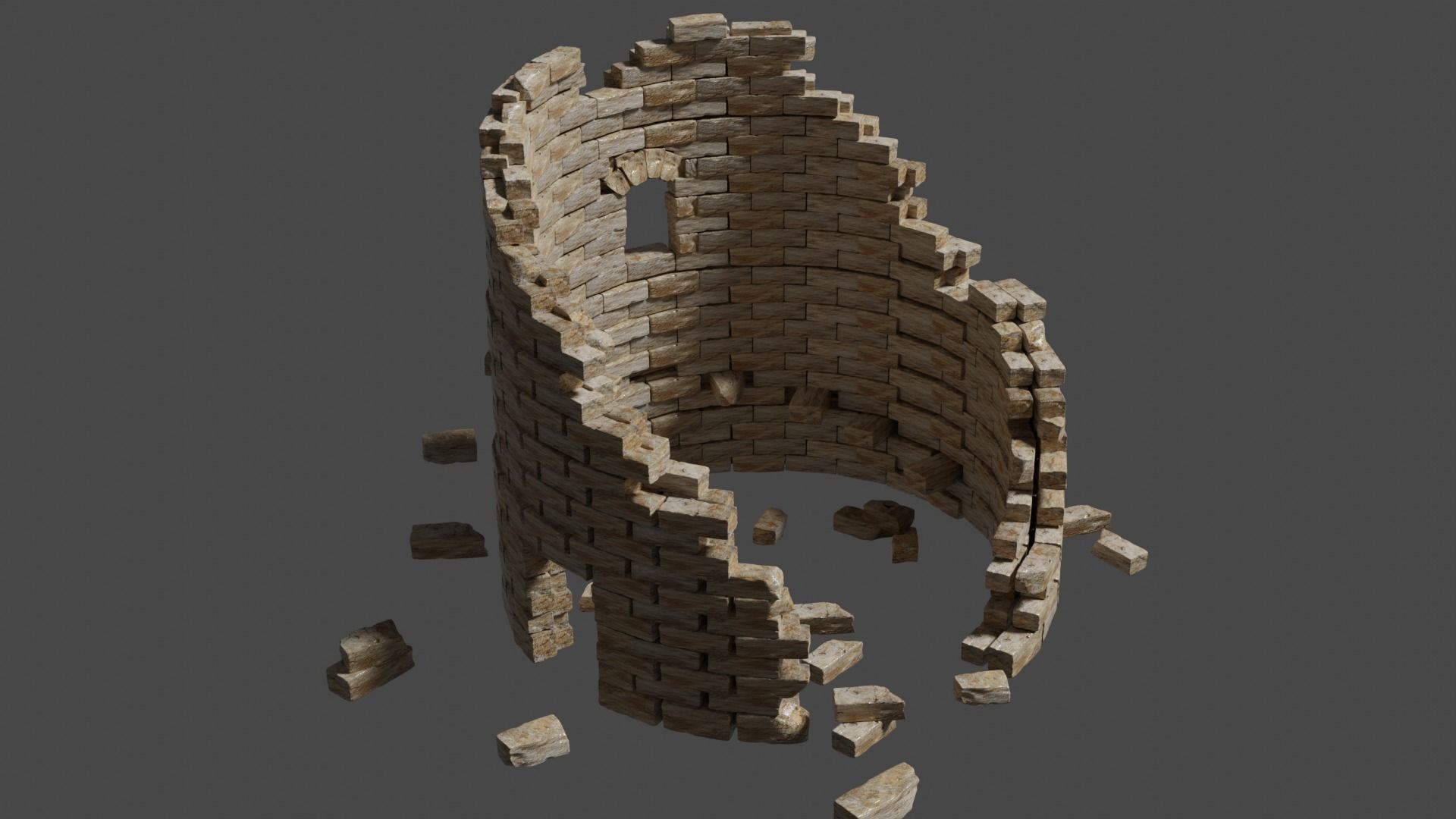 Ancient Medieval Ruins Kitbash 3D model_11