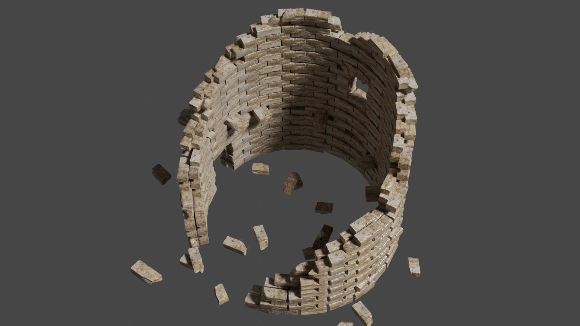 Ancient Medieval Ruins Kitbash 3D model_13