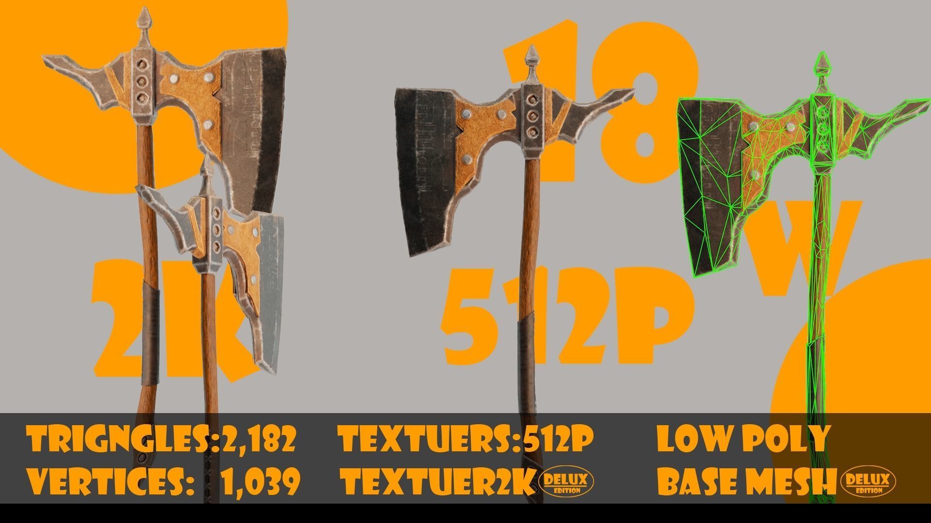 Axe collection-game assets-vol 02 Low-poly 3D model_21