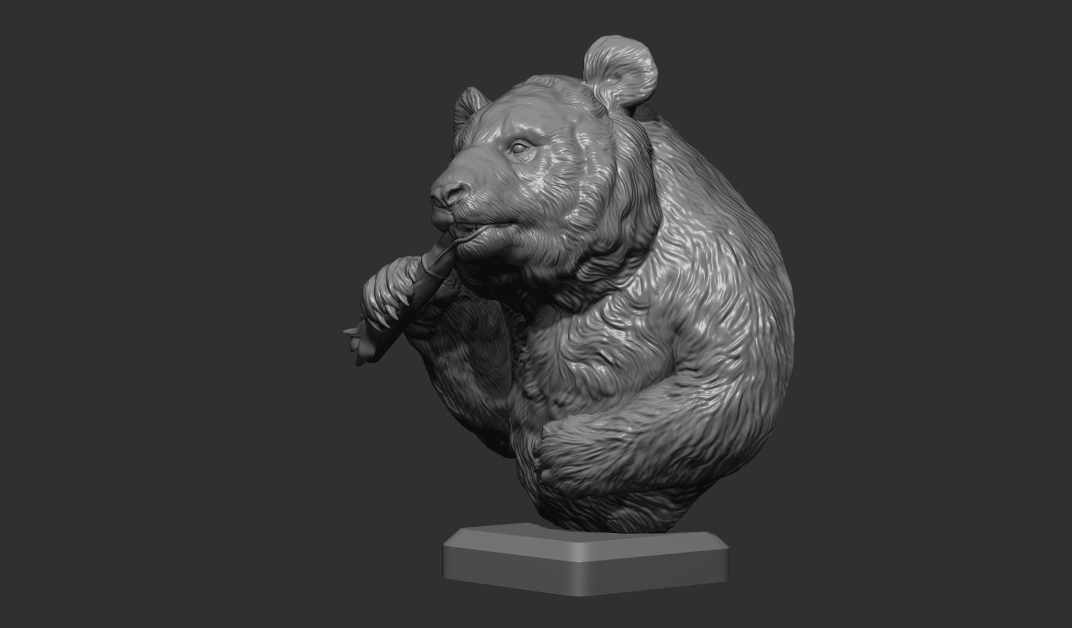 Panda eats bamboo 3D print model_14