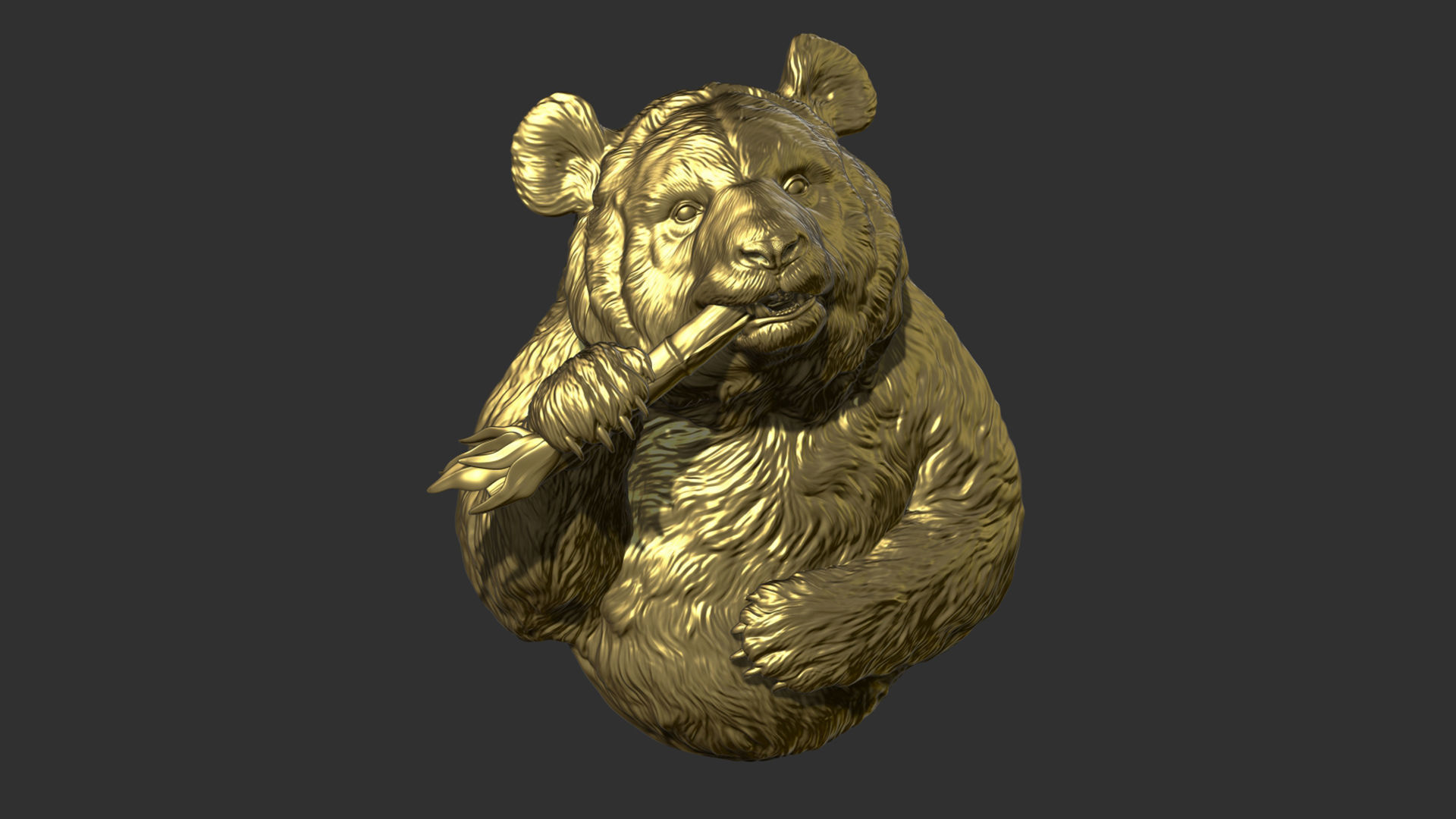 Panda eats bamboo 3D print model_17