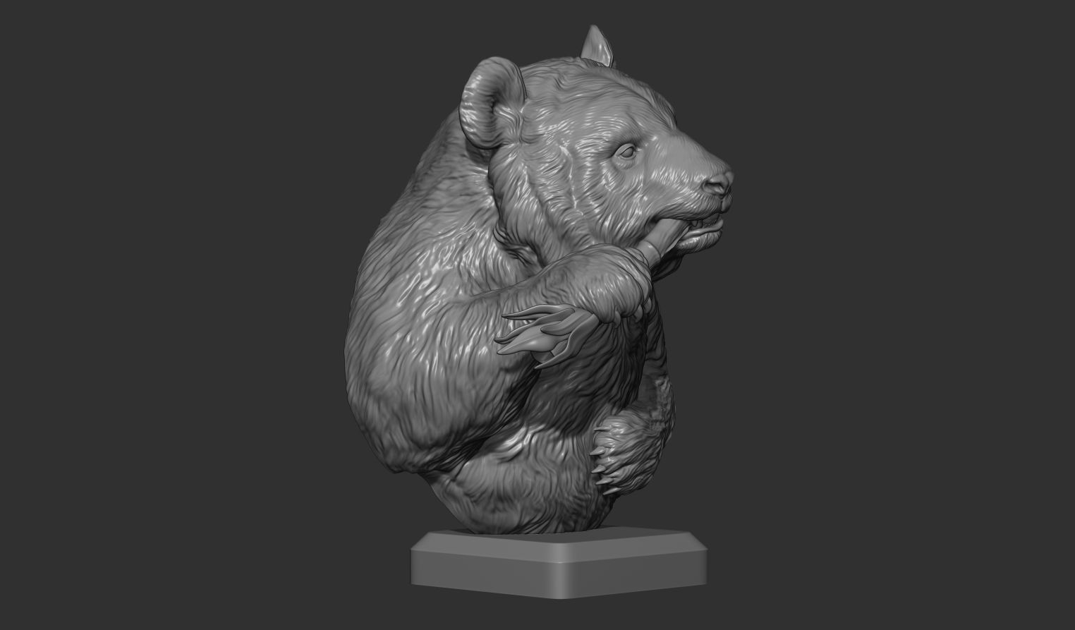 Panda eats bamboo 3D print model_9