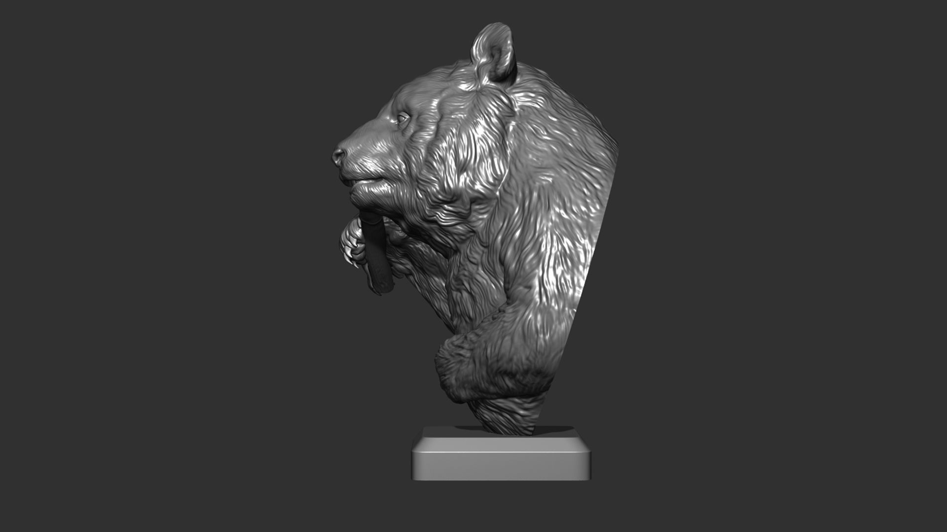 Panda eats bamboo 3D print model_15