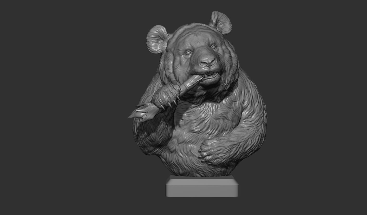 Panda eats bamboo 3D print model_10