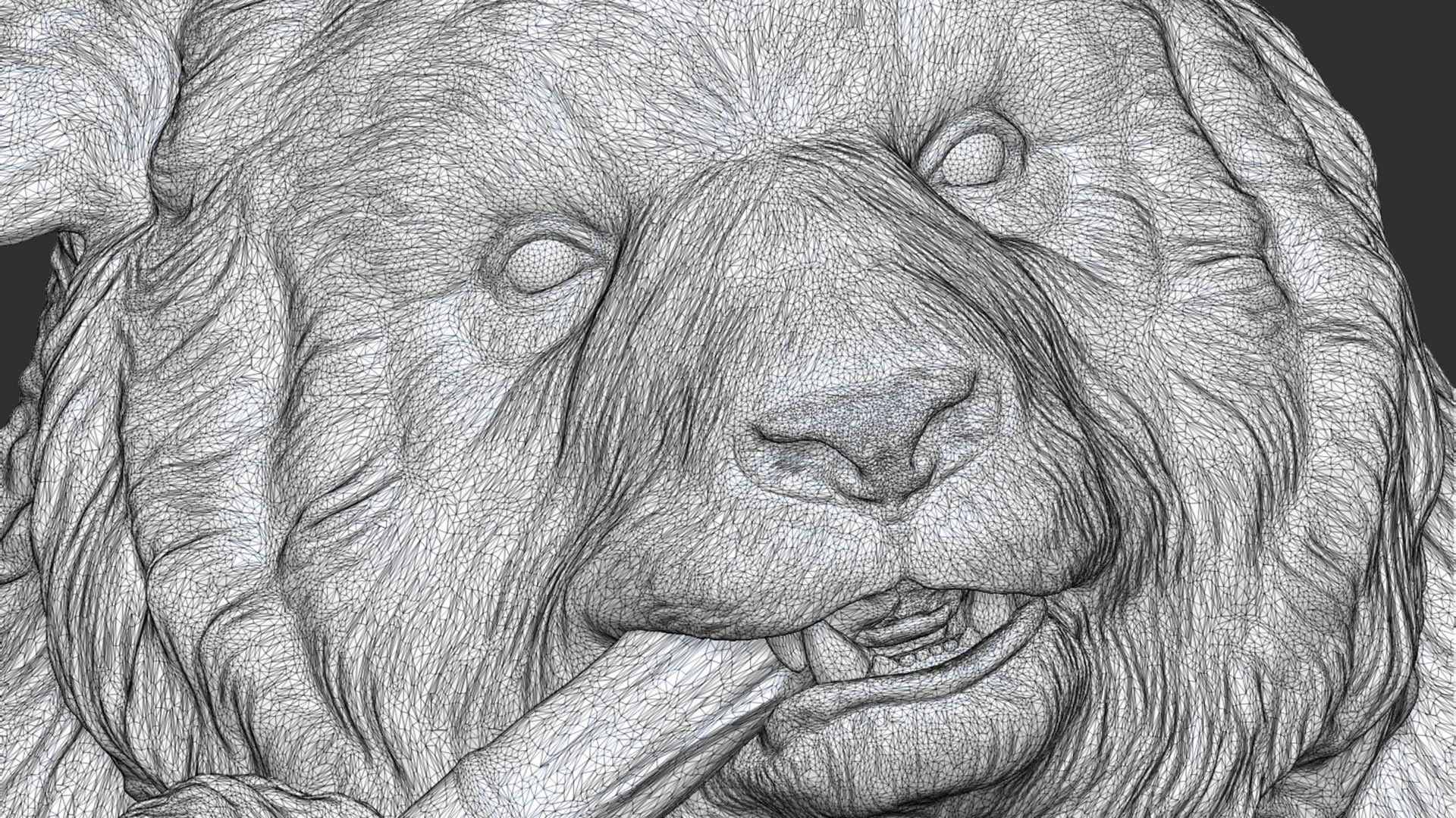 Panda eats bamboo 3D print model_18