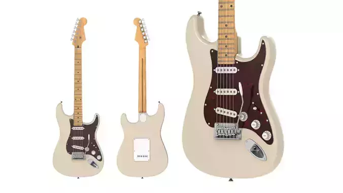 Electric Guitar Stratocaster Olympic Pearl 3D model