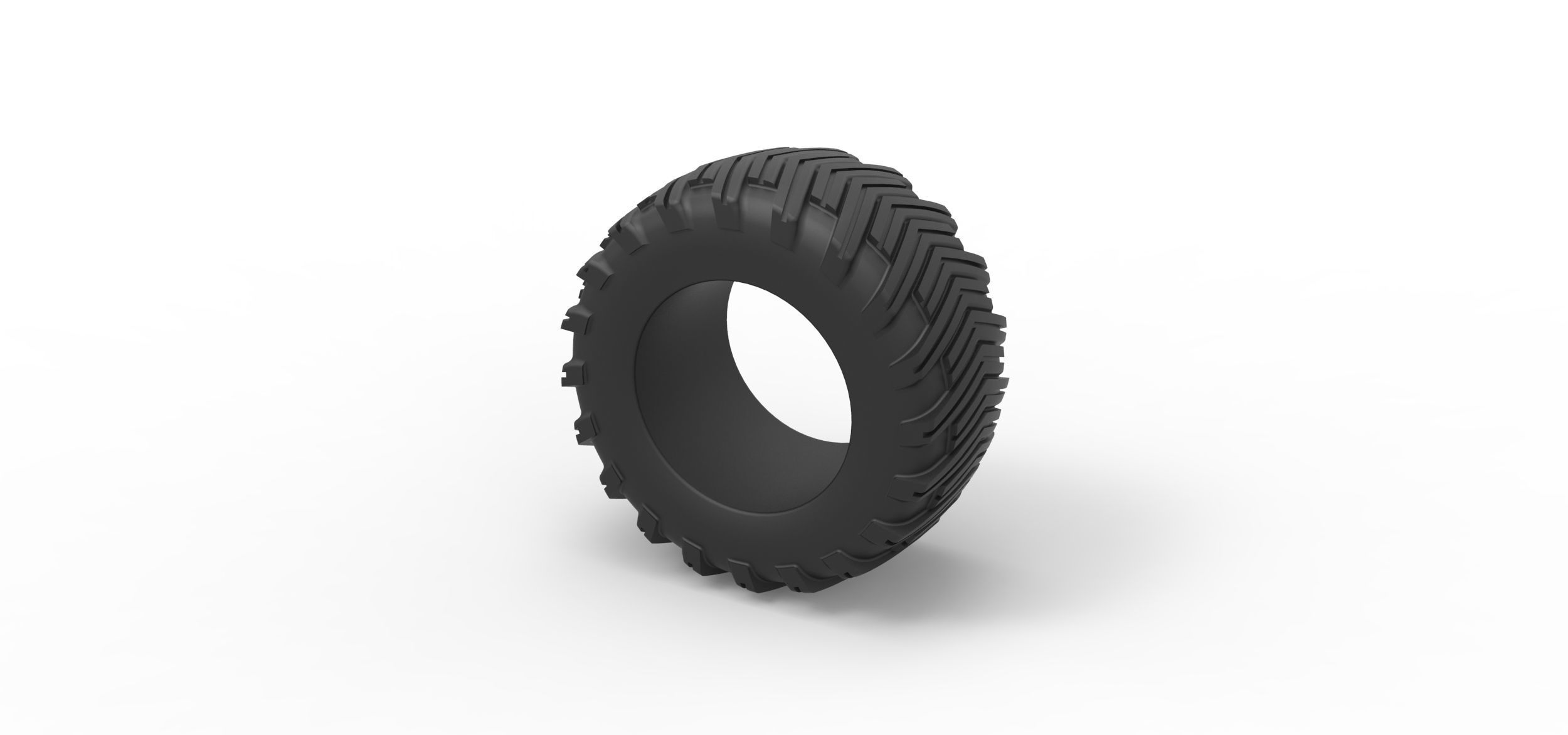 Pulling tractor rear tire 12 Scale 1 to 25 3D print model_6