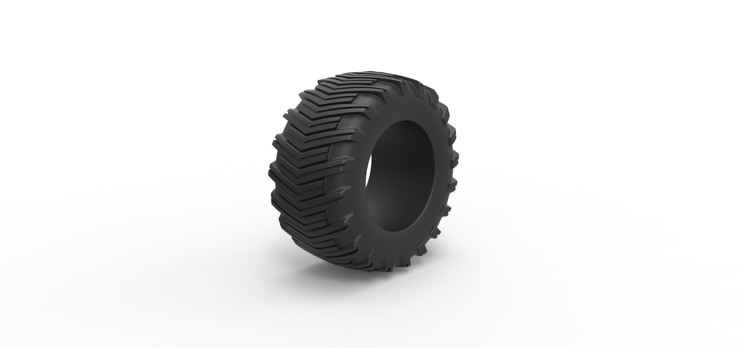 Pulling tractor rear tire 12 Scale 1 to 25 3D print model_1