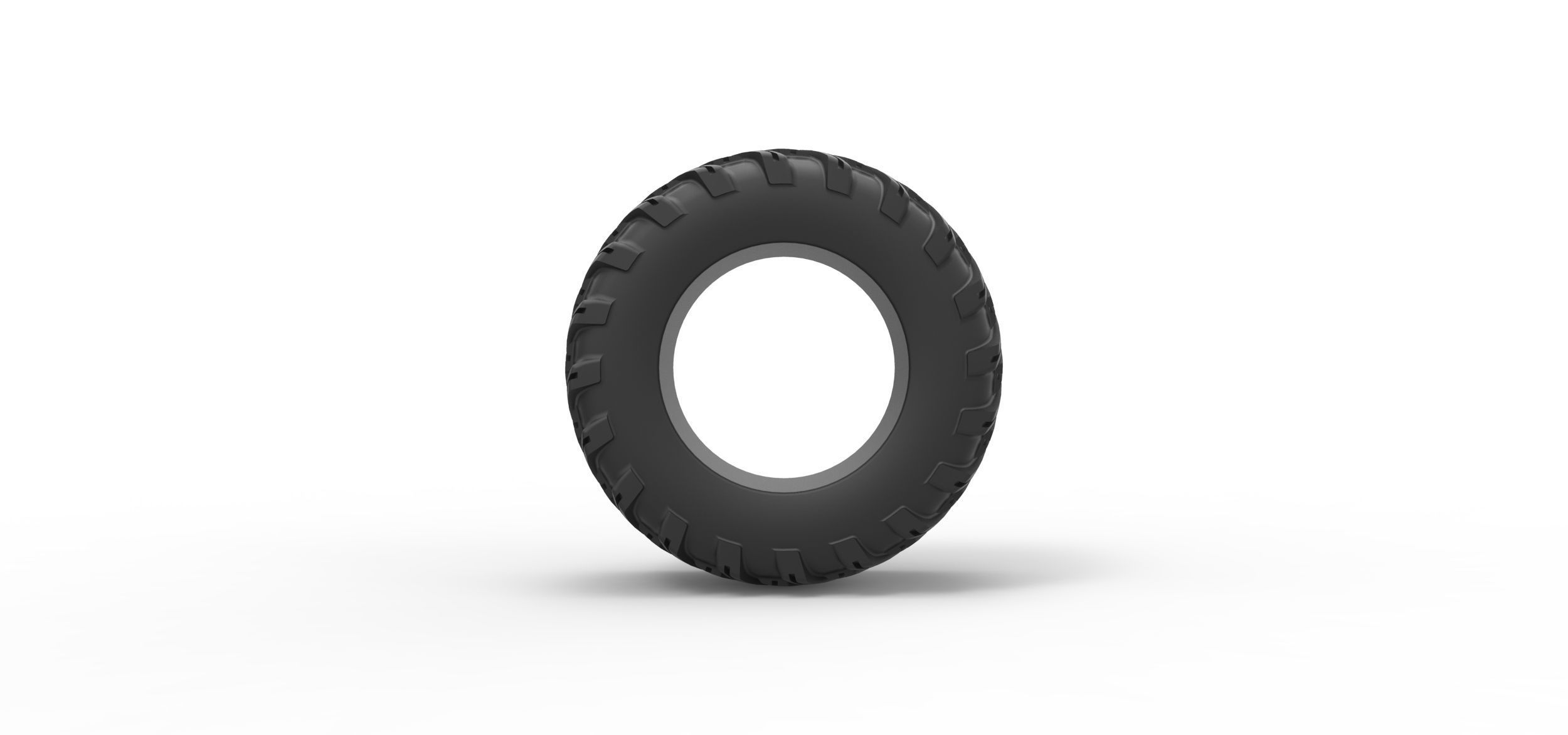 Pulling tractor rear tire 12 Scale 1 to 25 3D print model_4