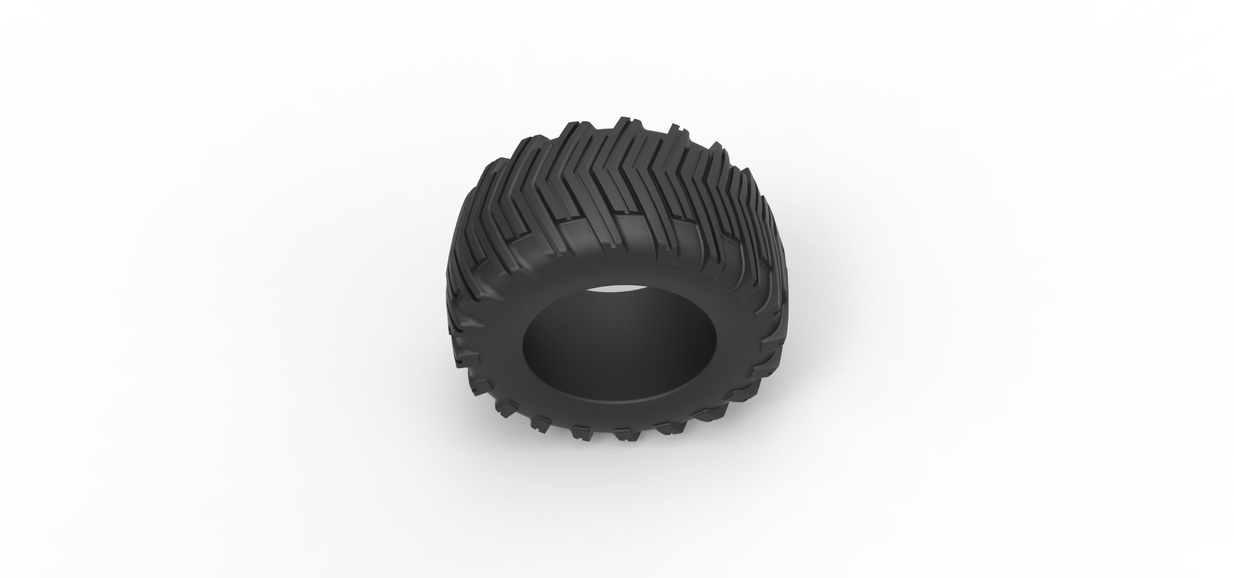 Pulling tractor rear tire 12 Scale 1 to 25 3D print model_5