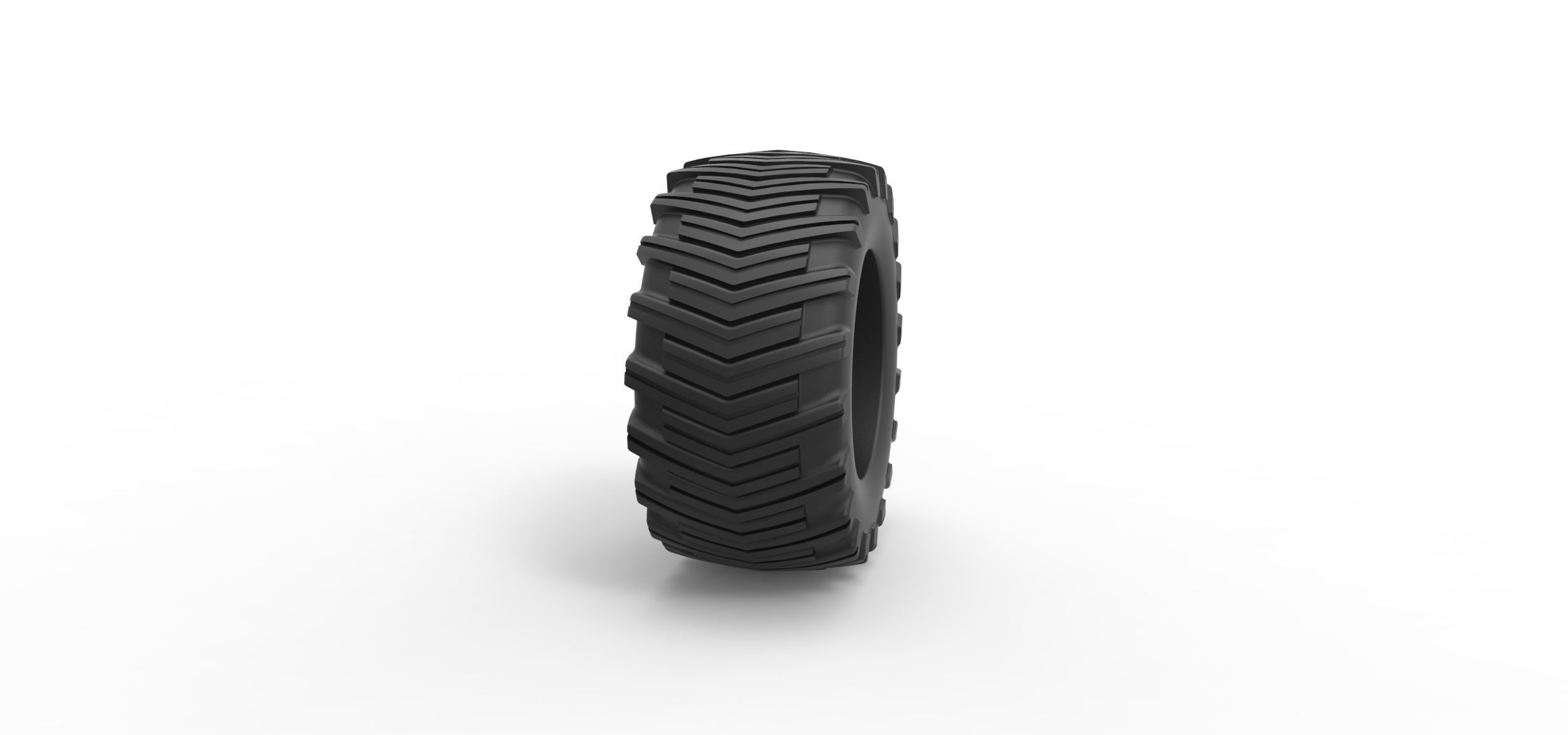 Pulling tractor rear tire 12 Scale 1 to 25 3D print model_2