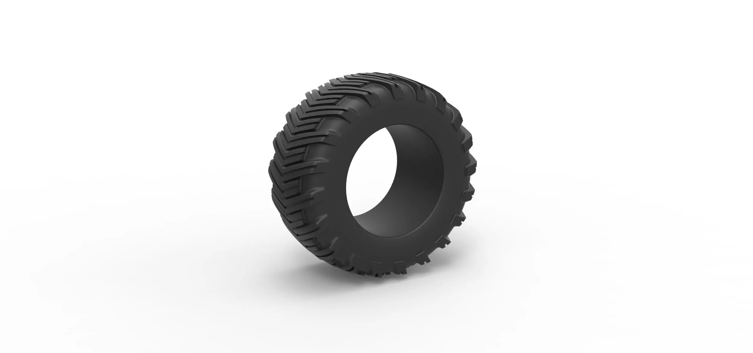 Pulling tractor rear tire 12 Scale 1 to 25 3D print model_0