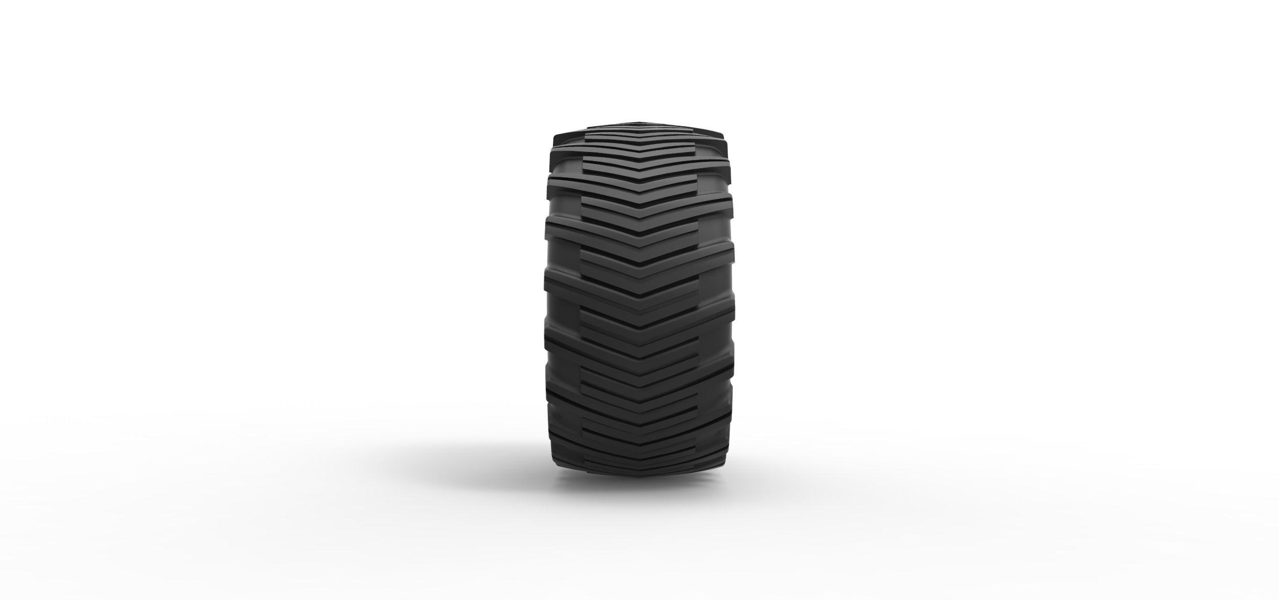 Pulling tractor rear tire 12 Scale 1 to 25 3D print model_3