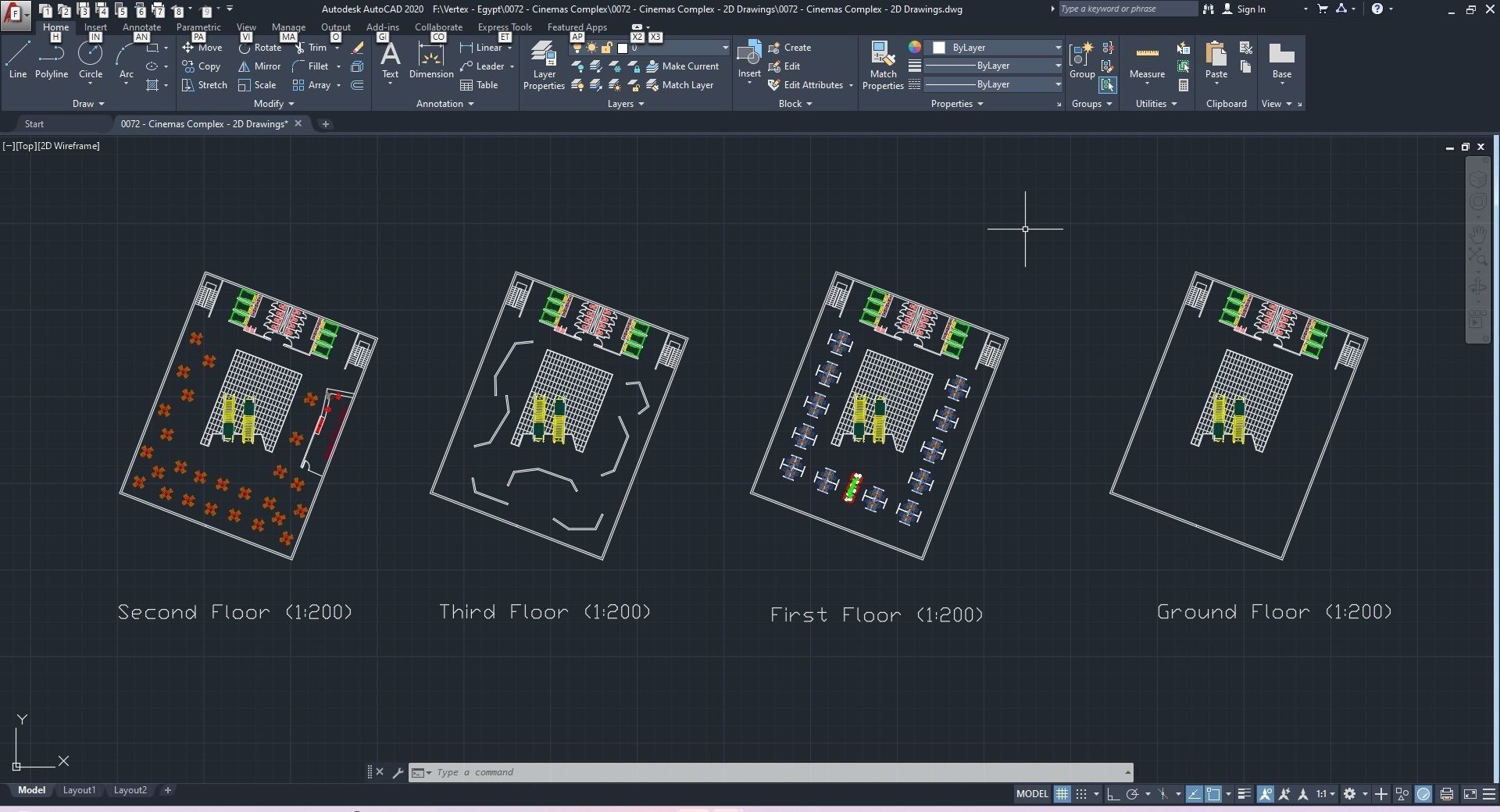 0072 - Cinemas Complex - 2Ds Plans - 3Ds Files 3D model_32