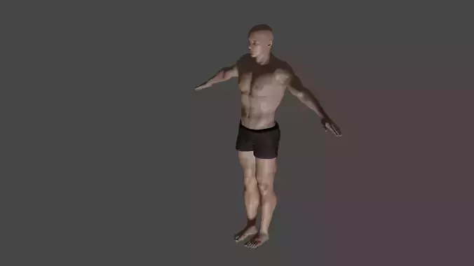 Male base mesh model with textures