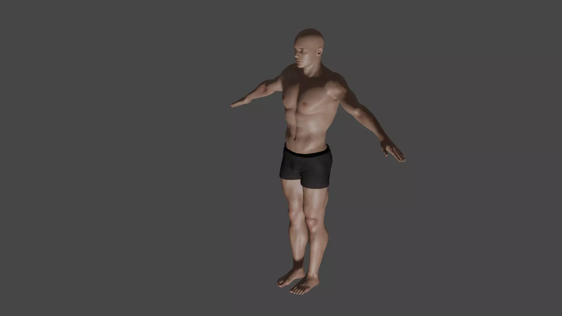 Male base mesh model with textures 3D model