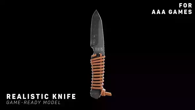 Knife Game Ready Model Realistic rope