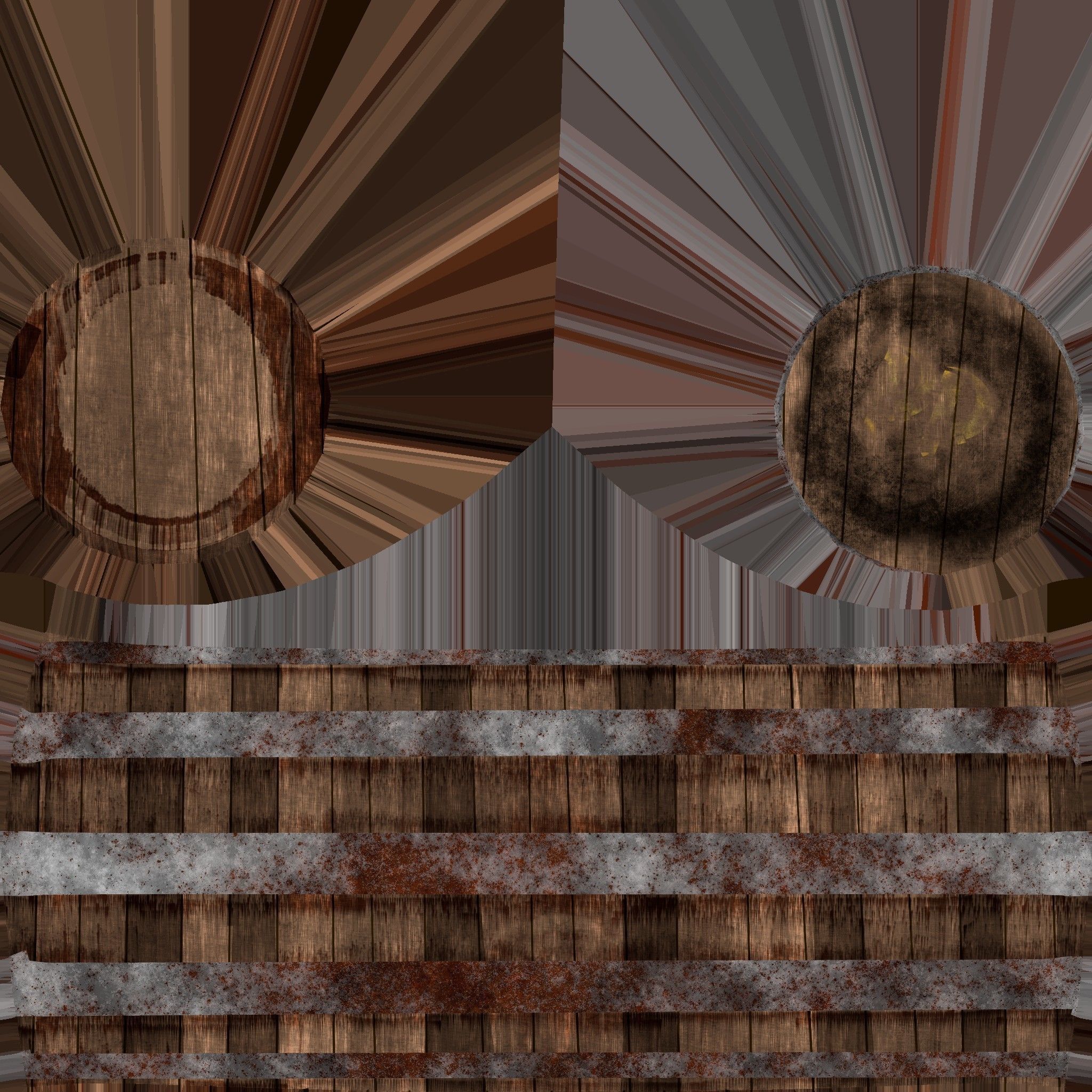Barrel two vases Free low-poly 3D model_3