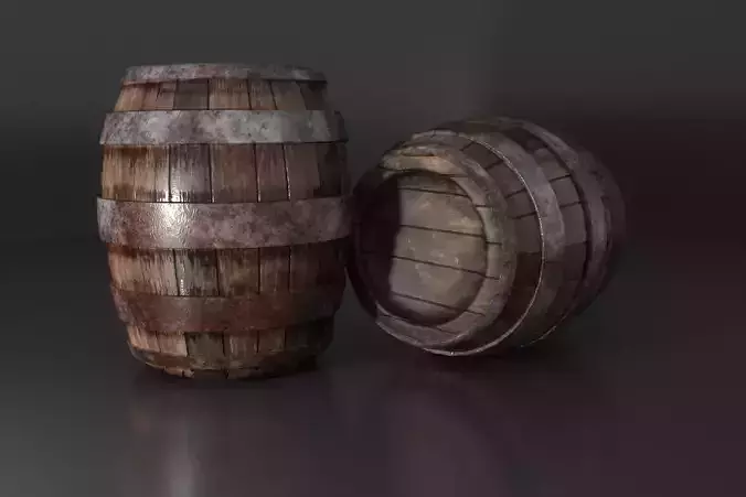 Barrel two vases